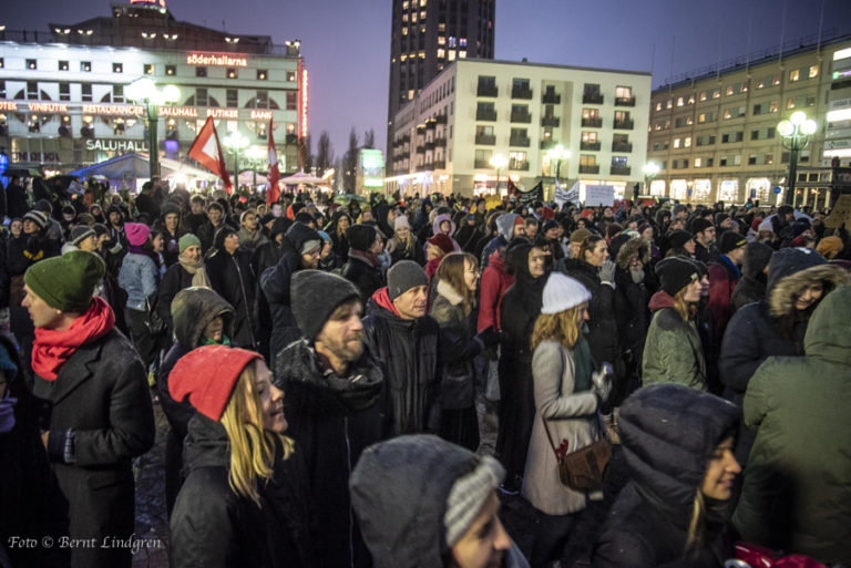 Manifestation på Medborgarplatsen i Stockholm