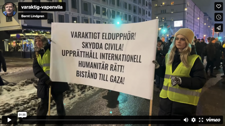 Manifestation för Gaza